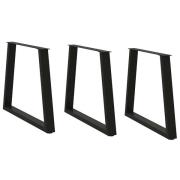 vidaXL Matbordsben V-formade 3 st svart 80x(72-73,3) cm stål