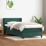 vidaXL Ramsäng med madrass mörkgrön 80x210 cm sammet