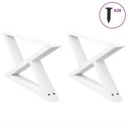 vidaXL Soffbordsben 2 st vita 70x(30-31,3) cm stål