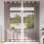 vidaXL Voile gardiner med genomföringar 2 st brun 140x245 cm