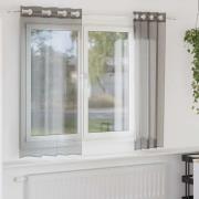 vidaXL Voile gardiner med genomföringar 2 st mörkgrå 140x140 cm