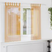 vidaXL Voile gardiner med öglor 2 st orange 140x140 cm