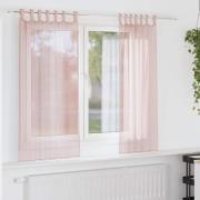 vidaXL Voile gardiner med öglor 2 st ljusrosa 140x140 cm