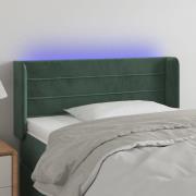 vidaXL Sänggavel LED mörkgrön 103x16x78/88 cm sammet