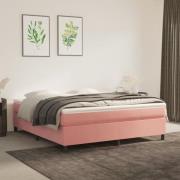 vidaXL Sängram rosa 180x200 cm sammet