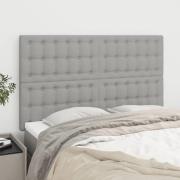 vidaXL Sänggavel ljusgrå 144x5x118/128 cm tyg
