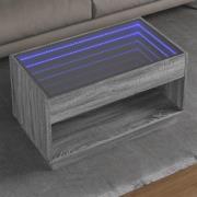 vidaXL Soffbord med Infinity LEDs grå sonoma 90x50x50 cm
