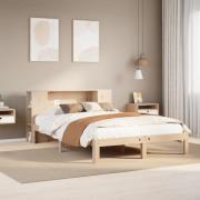 vidaXL Säng med bokhylla utan madrass 160x200cm massiv furu