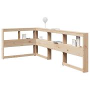 vidaXL Bokhylla sänggavel L-formad 80 cm massiv furu