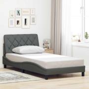 vidaXL Bed Frame without Mattress Dark Grey 100x200 cm Fabric