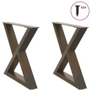 vidaXL Soffbordsben 2 st naturligt stål 60x(42-43,3) cm stål