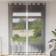vidaXL Voile gardiner med genomföringar 2 st svart 140x300 cm
