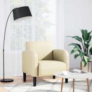 vidaXL Soffstol med armstöd gräddvit 54 cm konstläder