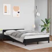 vidaXL Sängram med huvudgavel utan madrass svart 120x200 cm