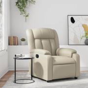 vidaXL Reclinerfåtölj gräddvit konstläder