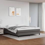vidaXL Boxspring-sängram grå 160x200 cm konstläder