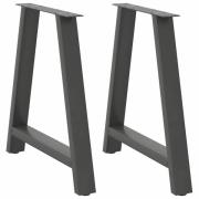 vidaXL Matbordsben A-formade 2 st antracit 70x(72-73) cm stål
