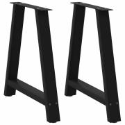 vidaXL Soffbordsben A-formade 2 st svart 80x(72-73) cm stål