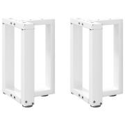 vidaXL Soffbordsben T-formade 2 st vita 38x25x(42-43) cm stål