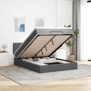 vidaXL Ottoman säng med madrass mörkgrå 140x190 cm tyg