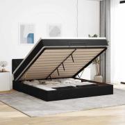 vidaXL Ottoman sängram med madrass svart 180x200 cm sammet