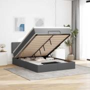 vidaXL Ottoman säng med madrass mörkgrå 140x190 cm tyg