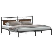 vidaXL Sängram utan madrass brun ek 200x200 cm konstruerat trä