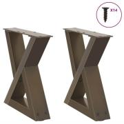 vidaXL Soffbordsben 2 st naturligt stål 40x(30-31,3) cm stål