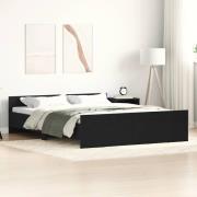 vidaXL Sängram utan madrass svart ek 160x200 cm konstruerat trä