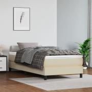 vidaXL Boxspring-sängram gräddvit 100x200 cm konstläder