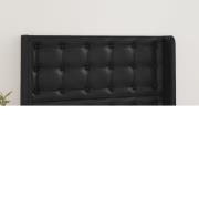 vidaXL Sänggavel med kanter svart 103x16x118/128 cm konstläder