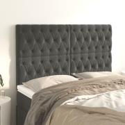 vidaXL Sänggavel mörkgrå 144x7x118/128 cm sammet