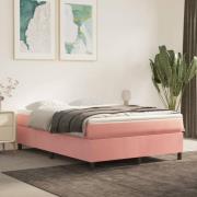 vidaXL Sängram rosa 140x190 cm sammet