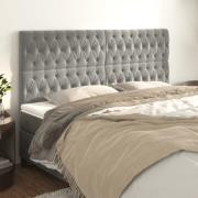 vidaXL Sänggavel ljusgrå 200x7x118/128 cm sammet