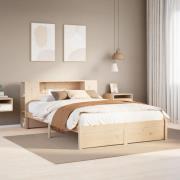 vidaXL Säng med bokhylla utan madrass 120x200 cm massiv furu