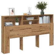 vidaXL Sänggavelskåp hantverksmässig ek 180x19x103,5 cm konstruerat tr...