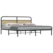 vidaXL Sängram utan madrass metall sonoma-ek 200x200 cm