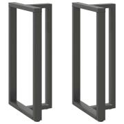 vidaXL Barbordsben T-formade 2 st antracit 60x35x(110-111) cm stål