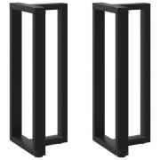 vidaXL Barbordsben T-formade 2 st svarta 50x35x(100-101) cm stål