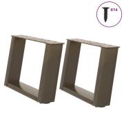 vidaXL Soffbordsben U-formade 2 st naturstål 40x(30-31) cm stål