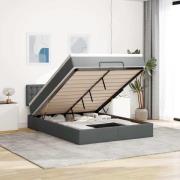 vidaXL Ottoman säng med madrass mörkgrå 140x200 cm tyg