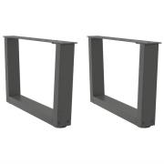 vidaXL Soffbordsben V-formade 2 st antracit 50x(30-31,3) cm stål