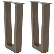 vidaXL Soffbordsben V-formade 2 st naturstål 38x(42-43,3) cm stål