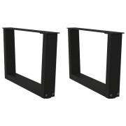 vidaXL Soffbordsben V-formade 2 st svarta 60x(30-31,3) cm stål