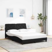 vidaXL Sängram utan madrass svart 140x200 cm tyg
