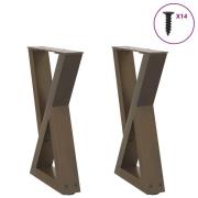 vidaXL Soffbordsben 2 st naturstål 38x(42-43,3) cm stål