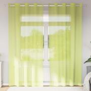 vidaXL Voile gardiner med genomföringar 2 st äppelgrön 140x225 cm