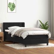 vidaXL Ramsäng med madrass svart 80x220 cm sammet