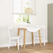 vidaXL Matstolar 2 st vitt massivt trä gummi