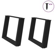 vidaXL Soffbordsben U-formade 2 st svarta 70x(42-43) cm stål